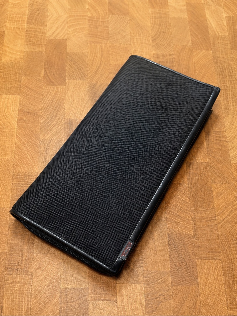 TUMI Zip Around Travel Organizer Passport Wallet Black Ballistic Nylon